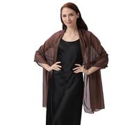 SK Studio Chiffon Scarfs formal Shawls for Evening Dresses Wedding Shawl Wraps Bridal Scarve for Women, Coffee