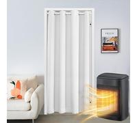 SK Studio Doorway Curtain Blackout Closet Curtains Thermal Insulated Privacy Grommet Door Curtains for Room Divider, Hallway, Window White, 52" W x 78" H