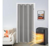 SK Studio Doorway Curtain Blackout Closet Curtains Thermal Insulated Privacy Grommet Door Curtains for Room Divider, Hallway, Window Grey, 34" W x 80" H