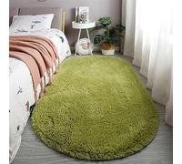 SK Studio Fluffy Bedroom Rugs Shaggy Area Rug Non-Slip Soft Plush Oval Indoor Carpet for Nursery Dorm Living Room Kids Room Green, 24x63 Inch