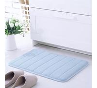 SK Studio Memory Foam Bath Mat Non Slip Absorbent Bathroom Rugs Thick Soft Dry Fast for Kitchen Runner Mat for Kitchen Floors Blue, 24x63 inch