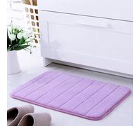 SK Studio Memory Foam Bath Mat Non Slip Absorbent Bathroom Rugs Thick Soft Dry Fast for Kitchen Runner Mat for Kitchen Floors Purple, 16x47 inch