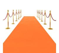 SK Studio Orange Carpet Runner Rug for Party, 3 x 33 ft Felt Aisle Runner with Carpet Tape Stage Door Entrance Cover for Movie Theme Party Wedding Decoration