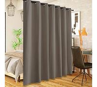 SK Studio Room Divider Curtain, Total Privacy Blackout Curtains Thermal Insulated Noise Reduce Sliding Door Curtains for Bedroom Partition, Shared Office, 1 Panel, Grey 1, W 10 x L 8 ft