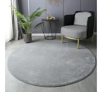 SK Studio Round Area Rug for Bedroom Living Room, Indoor Plush Circle Area Rug Non Slip Memory Foam Carpets for Nursery Teen's Room Home Decor, Grey, 32inch