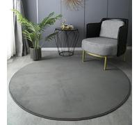 SK Studio Round Area Rug for Bedroom Living Room, Indoor Plush Circle Area Rug Non Slip Memory Foam Carpets for Nursery Teen's Room Home Decor, Dark Grey, 72inch