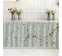 SK Studio Short Curtains for Kitchen, Cabinet Shelf Dust-Proof Blackout Tier Cafe Curtain Under Sink Skirt for Bathroom Laundry Room Style 3, 23.6" W x 31.5" H