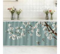 SK Studio Short Curtains for Kitchen, Cabinet Shelf Dust-Proof Blackout Tier Cafe Curtain Under Sink Skirt for Bathroom Laundry Room Style 1, 39.4" W x 31.5" H