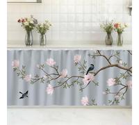 SK Studio Short Curtains for Kitchen, Cabinet Shelf Dust-Proof Blackout Tier Cafe Curtain Under Sink Skirt for Bathroom Laundry Room Style 16, 19.7" W x 27.6" H