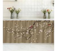 SK Studio Short Curtains for Kitchen, Cabinet Shelf Dust-Proof Blackout Tier Cafe Curtain Under Sink Skirt for Bathroom Laundry Room Style 10, 19.7" W x 27.6" H