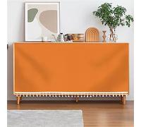 SK Studio Short Curtains for Kitchen, Privacy Closet Curtain Dust-Proof Under Sink Curtains for Small Kitchen Storage Room Orange, 35.4" W x 31.5" H