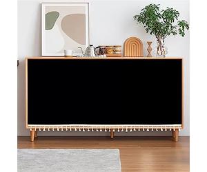 SK Studio Short Curtains for Kitchen, Privacy Closet Curtain Dust-Proof Under Sink Curtains for Small Kitchen Storage Room Black, 19.7" W x 11.8" H
