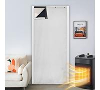 SK Studio Thermal Insulated Door Curtain, Waterproof Noise Reduction Doorway Curtain Cold Protection Screen Door for Patio, Air Conditioner Room White