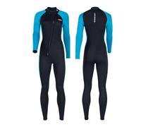 SK Studio Wetsuits for Women 3mm Neoprene Thermal Swimsuit Full Body Diving Suit Front Zip Wet Suit for Surfing Diving Snorkeling Kayaking Paddleboarding Blue, XL