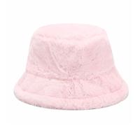 SK Studio Winter Faux Fur Bucket Hat for Women Men Fluffy Warm Hat Soft Fisherman Cap, Pink 1