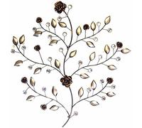 SK Style NEW Metal Wall Art Décor - Sculpture - Jewel Bronze Rose Leaf Bunch