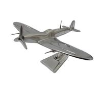 SK Style Spitfire Aeroplane Ornament On Display Stand, This Single Seater Aircract Was The Iconic Fighter Plane Of World War Two And This Model Has A 25cm Wingspan And A Hand Polished Silver Finish