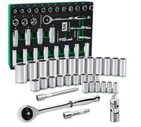 SK Tools USA 1/2" Drive, 31 Piece, 6 Point, Standard & Deept, Metric Chrome Socket Set | SK01315-216P