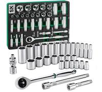 SK Tools USA 3/8" Drive, 30 Piece, 6 Point, Standard & Deep, SAE Chrome Socket Set | SK01309-216P