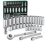 SK Tools USA 3/8" Drive, 31 Piece, 6 Point, Standard & Deep, Metric Chrome Socket Set | SK01308-216P
