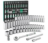 SK Tools USA 3/8" Drive, 56 Piece, 6 Point, Standard & Deep, SAE & Metric Chrome Socket Set | SK01307-216P