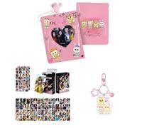 Sk-zoo EN- IVE It-zy ZB1 Ate-z Twice Merch Set 60 pcs Laser Photocards+64 stickers+Photocard Album+Bell keychain STAY BLINK Atiny Engene Bunnies Moa fan Merch (bp)