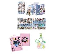 Sk-zoo EN- IVE It-zy ZB1 Ate-z Twice Merch Set 60 pcs Laser Photocards+64 stickers+Photocard Album+Bell keychain STAY BLINK Atiny Engene Bunnies Moa fan Merch (njz)