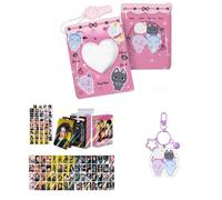 Sk-zoo EN- IVE It-zy ZB1 Ate-z Twice Merch Set 60 pcs Laser Photocards+64 stickers+Photocard Album+Bell keychain STAY BLINK Atiny Engene Bunnies Moa fan Merch (aspa)