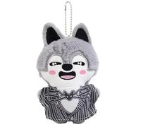 Sk-zoo Plush Keychain 'ATE Tour' Keyring with removable cloth ‘STAY’ 12 cm stray-kids Wolf Chan Jiniret Bbokari Key Chain Pendant (Wolf Chan)