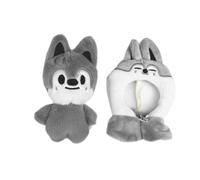 Sk-zoo Plush Keychain 'STAY' Keyring with Detachable Cloak 10 cm stray-kids Wolf Chan Jiniret Bbokari Key Chain Pendant (Wolf Chan)