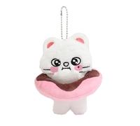 Sk-zoo Plush Keychain 'STAY' Keyring with removable Donut Ring 12 cm stray-kids Wolf Chan Jiniret Bbokari Key Chain Pendant (Pink donuts, Jiniret)