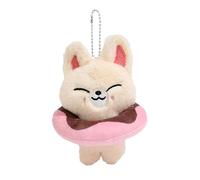 Sk-zoo Plush Keychain 'STAY' Keyring with removable Donut Ring 12 cm stray-kids Wolf Chan Jiniret Bbokari Key Chain Pendant (Pink donuts, Foxi.ny)
