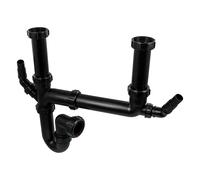 SK2A-BL Black Double Bowl Sink Kit - 1.5 Bowl Kitchen Waste Kit McAlpine Black One Size