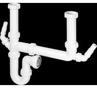 SK2A Standard Double Bowl Kit with 2 Nozzles McAlpine White One Size