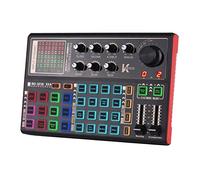 SK300 External Live Sound Card Voice Changer Audio Mixer with Rechargeable Battery Multiple Effects Dual Microphone Support for Streaming Music Recording Game Karaoke