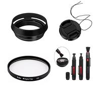 SK35 Camera Lens Bundle Kit Lens Hood Cap UV Filter Brush Black Adapter Ring LA-X100 LH-X100 Set For Fujifilm X100V, X100F, X100T, X100S, X100, X70 Cameras