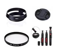 SK47B 39mm Diameter Camera Lens Bundle Set Kit Black Metal Lens Hood Cap UV Filter Brush For Fujifilm XF 27mm f/2.8 Lens & FUJIFILM XF 27mm f/2.8 R WR Lens & Fujifilm XF 60mm f/2.4 R Macro Lens