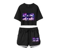 sk8 The Infinity T-Shirt Short 2 Piece Set sk8 The Infinity Kiya Martial Art Langa Hasegawa Anime Cosplay Character Exposed Navel T-Shirt Shorts Set for Women Girls