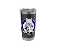 Ska Cat Mod Riding a Scooter Looking Fresh Stainless Steel Insulated Tumbler