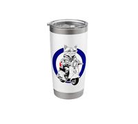 Ska Cat Mod Riding a Scooter Looking Fresh Stainless Steel Insulated Tumbler