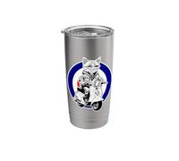 Ska Cat Mod Riding a Scooter Looking Fresh Stainless Steel Insulated Tumbler