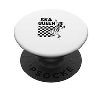 Ska Queen Checker Design Retro Two Tone Offbeat Style PopSockets Adhesive PopGrip
