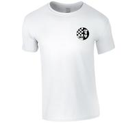 Ska Rude Boy Portrait Northern Soul Keep The Faith Embroidered Men's T Shirt - Shirt Ska Mod Casual Two Tone Embroidery (UK, Alpha, L, Regular, Regular, White)