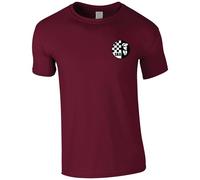Ska Rude Boy Portrait Northern Soul Keep The Faith Embroidered Men's T Shirt - Shirt Ska Mod Casual Two Tone Embroidery (UK, Alpha, XL, Regular, Regular, Maroon)