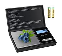 Skaaisont Digital Scales 1000×0.1g Kitchen Pocket Scales with 7 units Jewellery Scales with Back-lit LCD Display and Tara Function, Available for Kitchen, Coffee, Jewellery (2 batteries included)