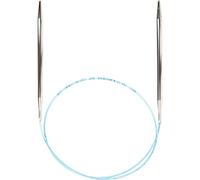 skacel by addi Circular Knitting Needles, 32 Inch (80 cm) Turbo Round Plated Brass Knitting Needle Pair with Nylon Cord, 4.5 mm (US Size 7)