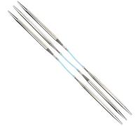 skacel by addi Double Pointed Knitting Needles, 8 Inch (20 cm) Flexiflips Basic Double Point Plated Brass Knitting Needle Pair with Nylon Cord, 4 mm (US Size 6)