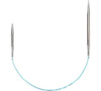 skacel by addi EasyKnit Rocket Circular Knitting Needles, 10 Inch (25 cm) Short Plated Brass Round Needle Set with Flexible Nylon Cord, 3.5 mm (US Size 4)