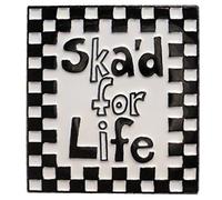 Ska'd For Life Ska Music Rude Boy Two Tone MOD Metal Enamel Badge