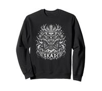 Skadi Norse Winter Goddess Viking Skull Rune Sweatshirt